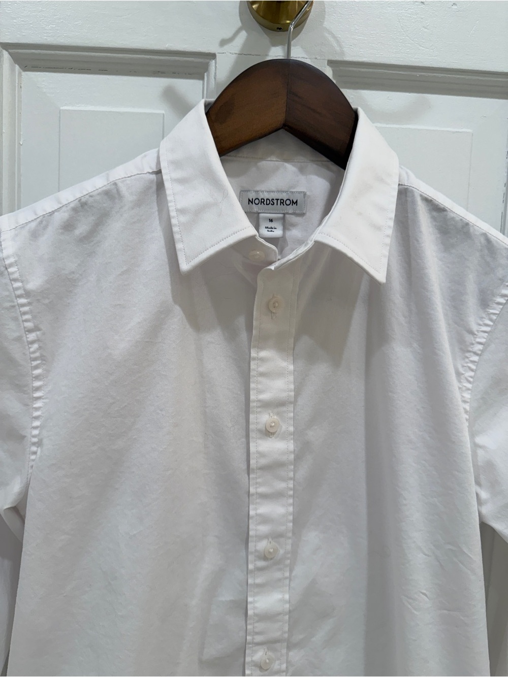 Nordstrom Kids' Stretch White Button Up Dress Shirt Boys Size 16 - Picture 5 of 7